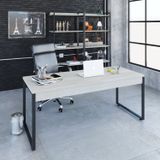 Mesa para Escritório Diretor Estilo Industrial 180cm Kuadra Snow