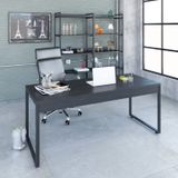 Mesa Para Escritório Diretor Estilo Industrial 180cm Kuadra  Preto Ônix