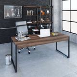 Mesa para Escritório Diretor Estilo Industrial 180cm Kuadra Nogal