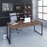 Mesa Para Escritório Diretor Estilo Industrial 180cm Kuadra  Nogal