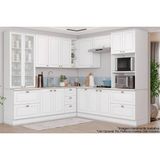 Cozinha Completa Americana 10 Peças (3 Armário + 2 Paneleiros + 3 Balcões + 2 Complementos) C5p57 Branco - Henn