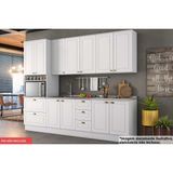 Cozinha Completa Americana 6 Peças (2 Armários + 1 Paneleiro + 2 Balcões + 1 Complemento) C5p35 Branco - Henn