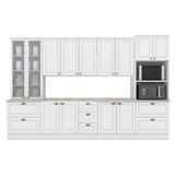 Cozinha Completa Americana 8 Peças (2 Armários + 2 Paneleiros + 2 Balcões + 2 Complementos) C5p50 Branco - Henn
