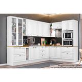 Cozinha Completa Americana 13 Peças (4 Armários + 2 Paneleiros + 4 Balcões + 3 Complementos) C5p59 Branco - Henn