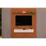 Rack Bancada C/painel P/tv Até 65 Polegadas Pratic Ripado Prateleira 183x212cm Freijo - Dj Móveis