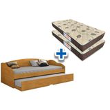 Colchão Solteiro D28 Comfortpedic (2un) + Sofá Cama Funny Ii Cinamomo