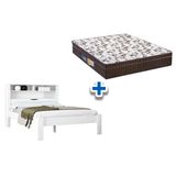 Colchão Casal Anatômico Orthoface Polar (1un) + Cama Invicta Com Baú Branco