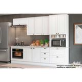 Cozinha Completa Americana 7 Peças (2 Armários + 1 Paneleiro + 2 Balcões + 2 Complementos) C5p42 Branco - Henn