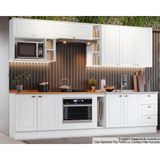 Cozinha Completa Americana 12 Peças (5 Aéreos + 4 Balcões + 3 Complementos) Cz314 Branco - Henn