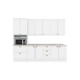 Cozinha Completa Americana 7 Peças (2 Armários + 1 Paneleiro + 2 Balcões + 2 Complemento) C5p63 Branco - Henn