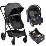 Conjunto Carrinho Convert Bebê Conforto Dark Grey E Base