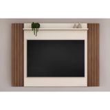 Painel Home P/tv Até 50 Polegadas Trend Ripado Extensível C/ Prateleira 108x136cm Marroquim/off White - Dj Móveis