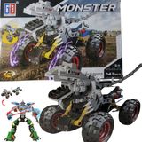 Bloco De Montar 143 Pç Brinquedo Tipo Lego - Carro Monster