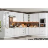 Cozinha Completa Americana 19 Peças (6 Armários + 2 Paneleiros + 6 Balcões + 5 Complementos) C5p56 Branco - Henn