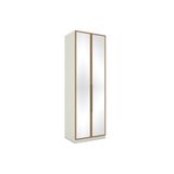 Modulado De Quarto Guarda Roupa 2 Portas C/ Espelho Mc04 Seletto Areia/jequitibá - Henn