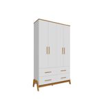 Guarda Roupa Infantil Guti 4 Portas E 4 Gavetas Branco/amendoa - Peroba