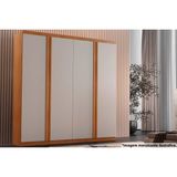 Guarda Roupa Solteiro 4 Portas E 3 Gavetas Gales Naturale/off White - Rufato