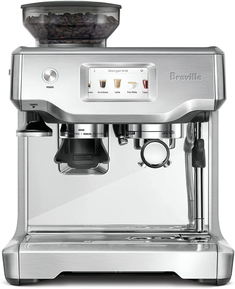 Breville Barista Máquina de Café Expresso com Visor LCD Digital e Moedor, 1680W/110V, Prata.