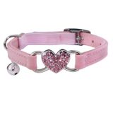 Coleira De Gato Wdpaws Heart Bling Com Cinto De Segurança E Rosa Sino