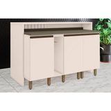 Bancada Ilha Cozinha Gourmet Connect C/ 3 Portas 145cm Off White - Henn