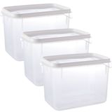 Pote De Plástico Transparente Para Freezer E Micro-ondas 3 Litros Com 3 Unidades Plasutil Ref.2299