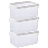 Pote De Plástico Transparente Para Freezer E Micro-ondas 1,9 Litros Com 3 Unidades Plasutil Ref.2298