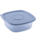 Pote De Plástico Pop Quadrado 1 Litro Azul Plasutil Ref.5771