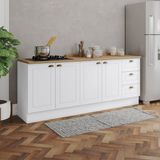 Cozinha Compacta 2 Peças 100% Mdf Com Tampo Americana Branco Hp/nature