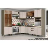 Cozinha Completa Connect 13 Peças (4 Armários + 2 Paneleiros + 4 Balcões + 3 Complementos) C6p15 Duna/cristal - Henn