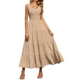 Vestido De Verão Maxi Prettygarden Feminino Com Blusa De Damasco