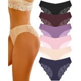 Biquíni Feminino Sth Big Cheeky Lace No Show, Pacote Com 6