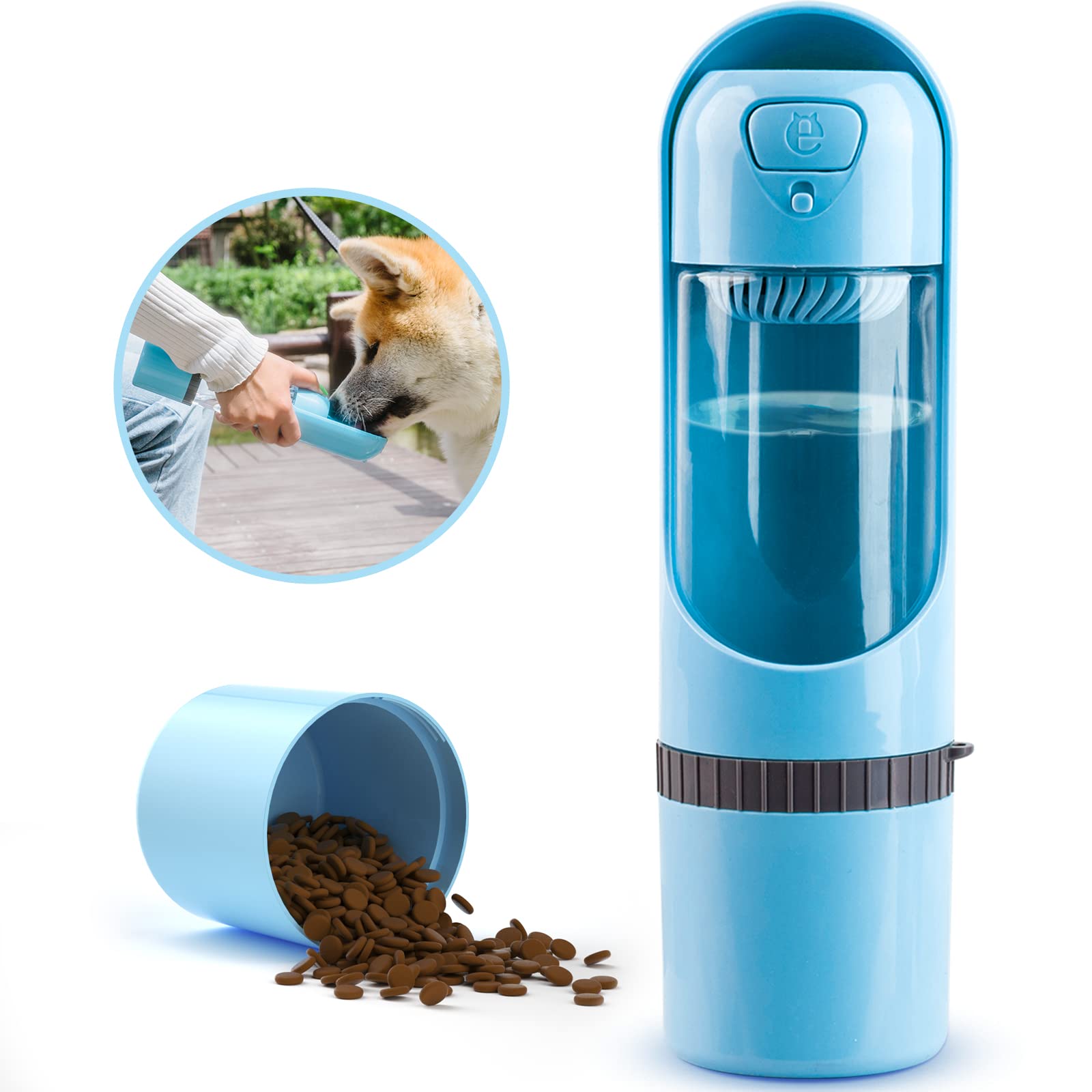 Garrafa De Água Els Pet Dog Leak Proof Portátil De 300 Ml Com Comida