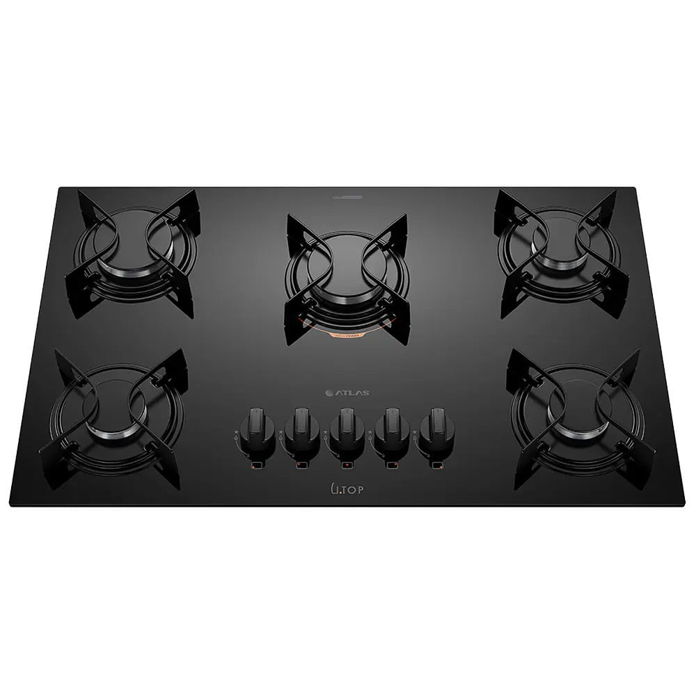 Cooktop U Top 5 Bocas Com Mesa De Vidro Atlas