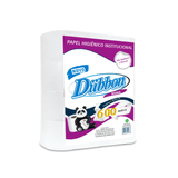 Papel Higiênico Rolão Branco Reciclado folha simples Dubbon com 8 rolos de aproximadamente 600m