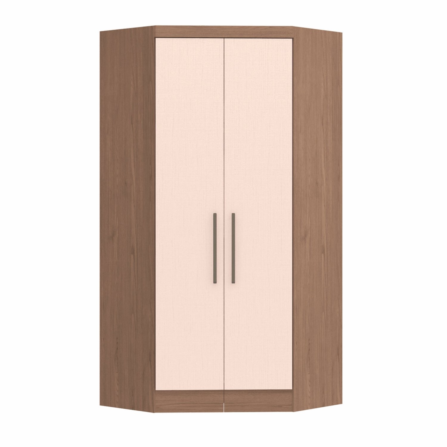 Guarda Roupa Modulado De Canto 2 Portas 2 Gavetas Closet Infinity  Macadâmia/blush Line