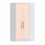 Guarda Roupa Modulado De Canto 2 Portas 2 Gavetas Closet Infinity  Branco Line/blush Line