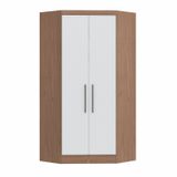 Guarda Roupa Modulado De Canto 2 Portas 2 Gavetas Closet Infinity  Macadâmia/branco Line