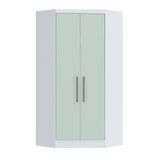 Guarda Roupa Modulado De Canto 2 Portas 2 Gavetas Closet Infinity  Branco Line/pistache Line