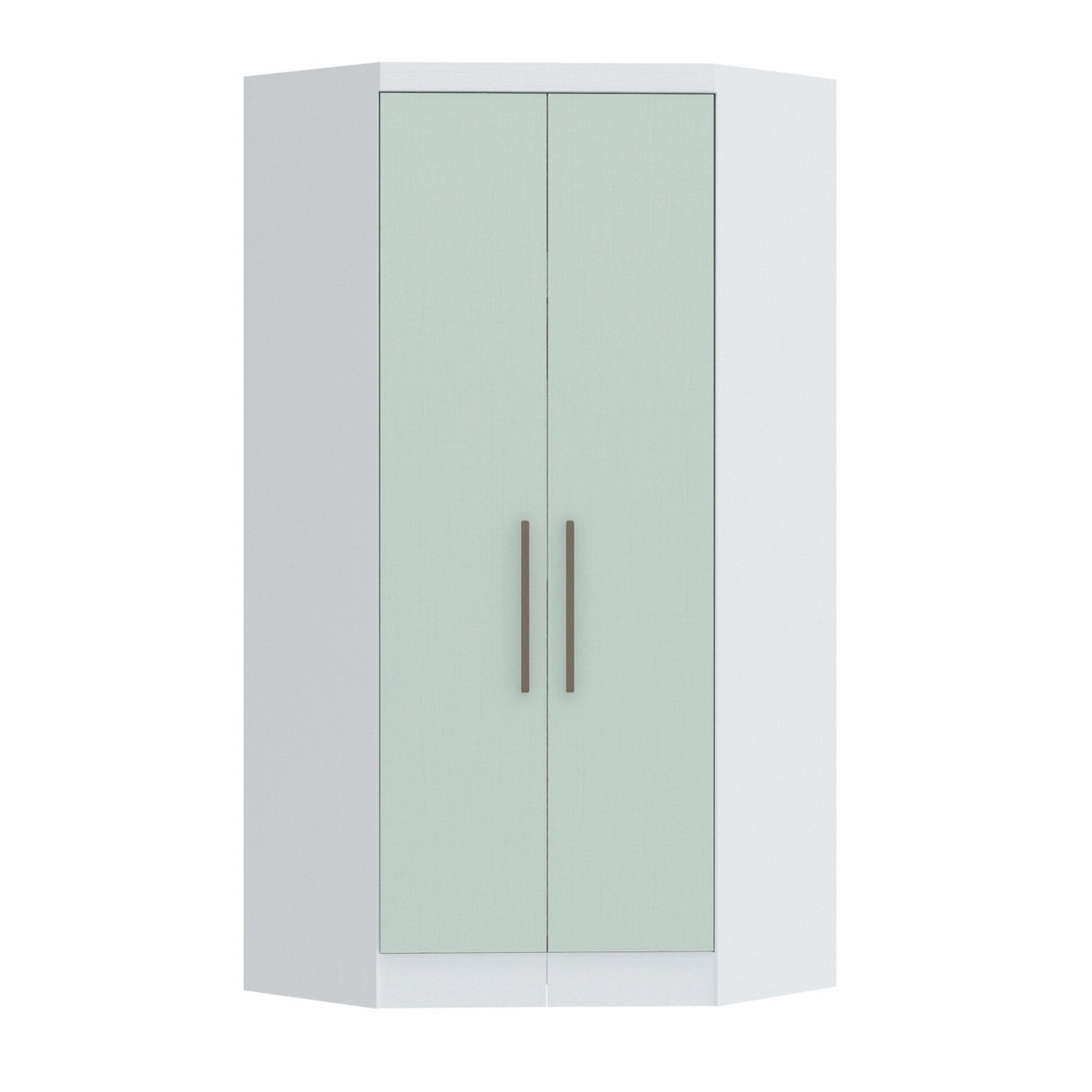 Guarda Roupa Modulado De Canto 2 Portas 2 Gavetas Closet Infinity  Branco Line/pistache Line