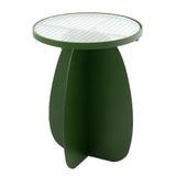 Mesa De Apoio Carambola Alta Base Aço Carbono Verde - 74461