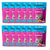 Caixa 12un Petisco Whiskas Temptations Pelo Saudável Gatos Adultos 40g