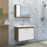 Gabinete Para Banheiro Com Cuba E Espelheira 60cm Clean Avelato / Branco
