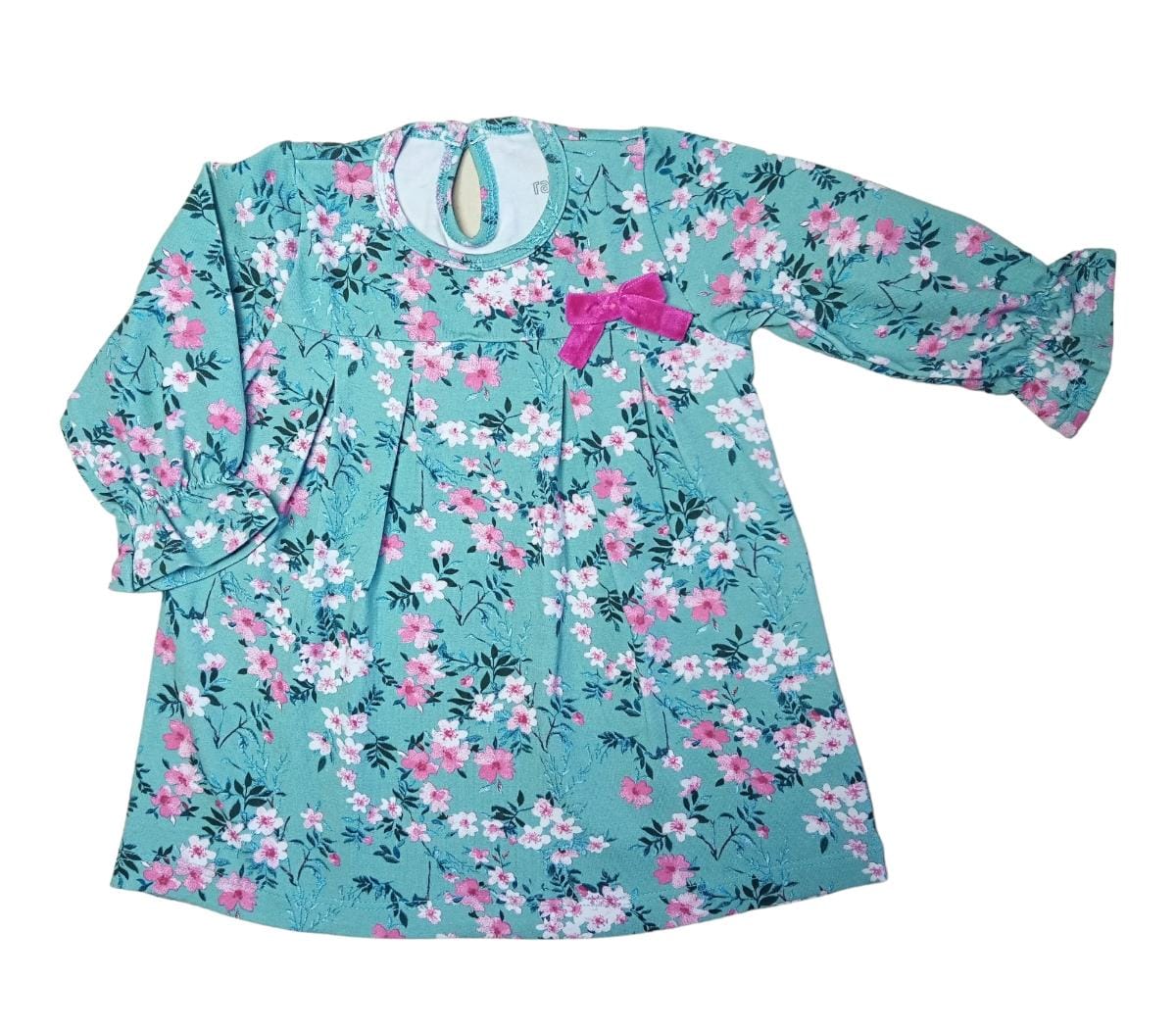 Vestido Bebê Estampado Floral Verde Tamanho Gg - Ralakids