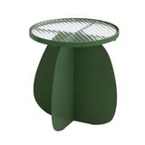 Mesa De Apoio Carambola Baixa Base Aço Carbono Verde - 74451