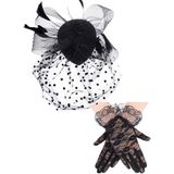 Chapéu Vintage Fascinators Satinior Dos Anos 50 Com Luvas De Renda Para Mulheres