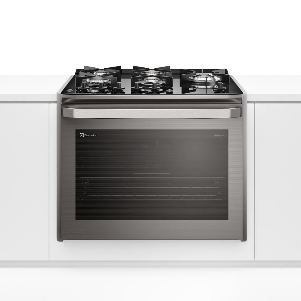 Fogão De Embutir 5 Bocas Electrolux Cinza Experience Mesa De Vidro E Grill (fe5ec) 220v