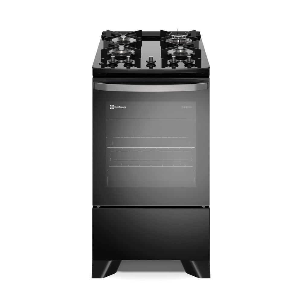 Fogão 4 Bocas Electrolux Preto Efficient Mesa De Vidro, Perfectcook E Tripla Chama (fe4gp) Bivolt