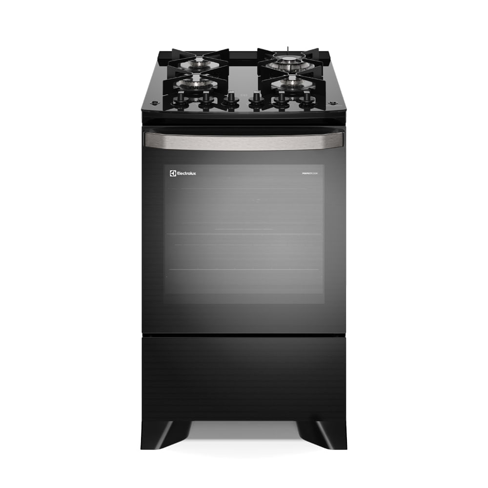 Fogão 4 Bocas Electrolux Preto Experience C/ Mesa De Vidro, Grill E Perfectcook360 (fe4cp) 220v