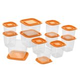 Conjunto De Potes De Plástico Laranja Continental - 12 Unidades