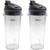 Peças De Substituição Anbige Para Liquidificador Ninja, Copo De 16oz Com Tampa Compatível Com Ninja Bl770 Bl660 Bl810 Qb3000 All Pro 4 Tab Blenders (